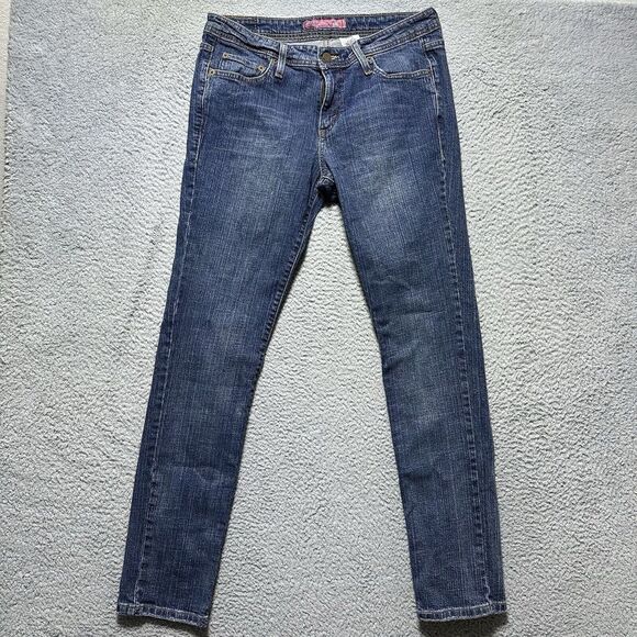 Levis 518‎ Superlow Jeans Womens Size 11M Blue Bootcut Dark Wash Stretch Denim - Picture 1 of 10